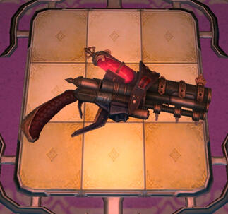 Luc’s signature handgun, the Tropaios Pistol is a weapon that discharges fire-aspected energy shots, it runs off ceruleum-charged aethersand. It has 3 firing modes: semi auto, flamethrower, stun.